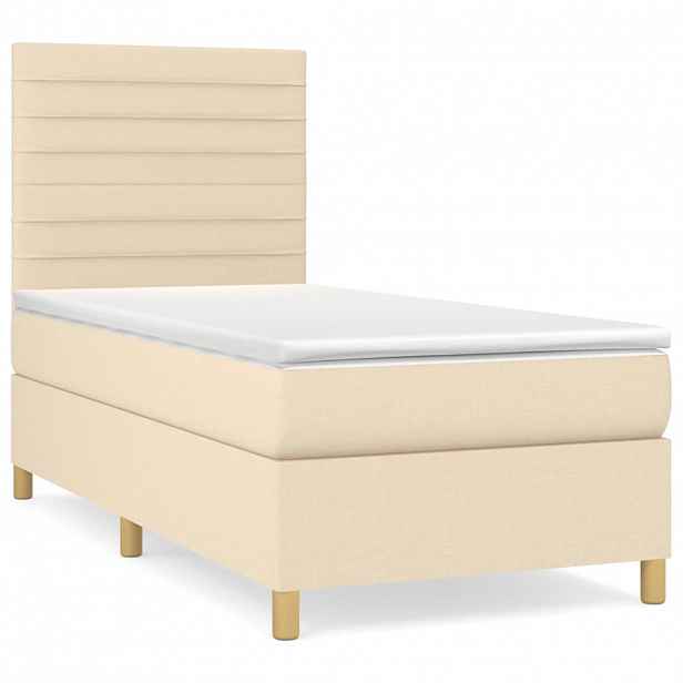 vidaXL Box spring postel s matrací krémová 80 x 200 cm textil