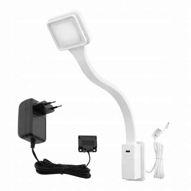 Noční lampa Led do postele Bílá ohebná šroubovací Usb C napájecí adaptér Flexi 2Q