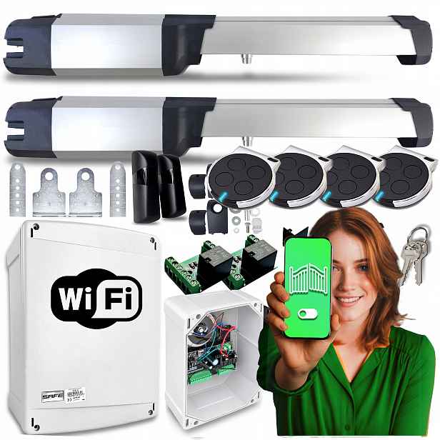 Pohon dvoukřídlé brány Bft B25 Phobos Wifi ovladače ústředna S24I Set