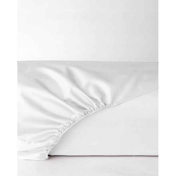 Prostěradlo saténové bílé 200x200 Maro Home