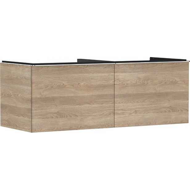 Skříňka pod umyvadlo pod desku Hansgrohe Xelu Q 136x49,5x55 cm přírodní dub 54068000
