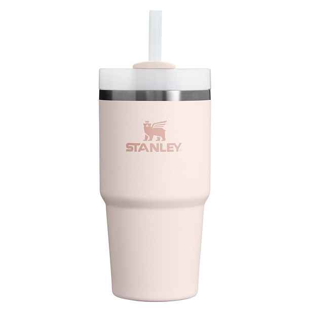 Světle růžová termoska s brčkem z nerezové oceli 600 ml Quencher H2.0 FlowState Tumbler Rose Quartz – Stanley