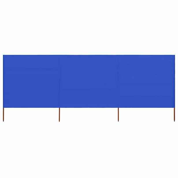 vidaXL 3dílná zástěna proti větru látková 400 x 120 cm azurově modrá