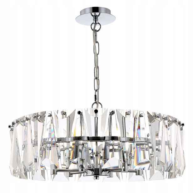 Závěsná lampa křišťálový lustr glamour chrom kulatý 52 cm Maytoni
