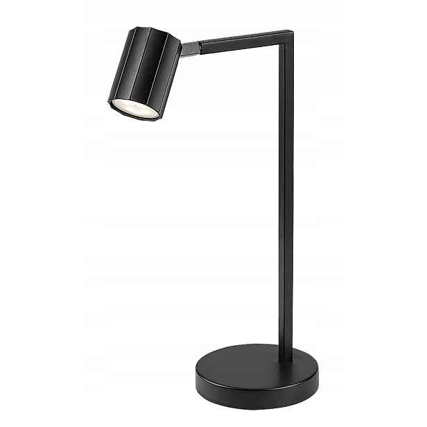 Nastavitelná stolní lampa černá kulatá základna 1xGU10 5W Karter Rabalux