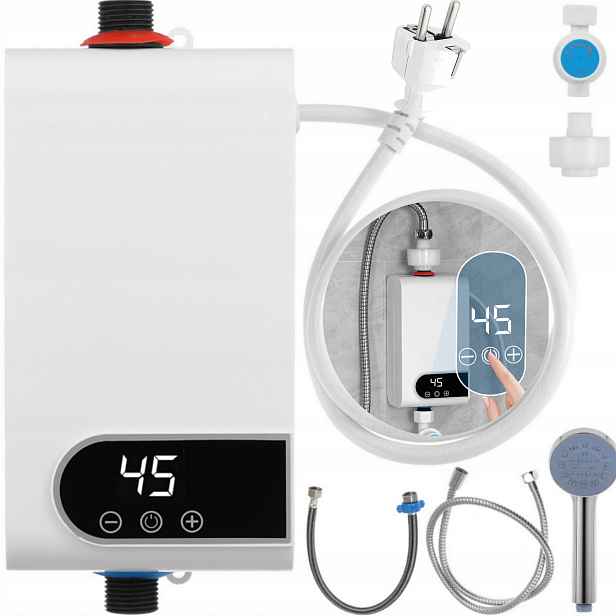 Elektrický Průtokový Ohřívač Vody 3500 W Sprchové Příslušenství LCD