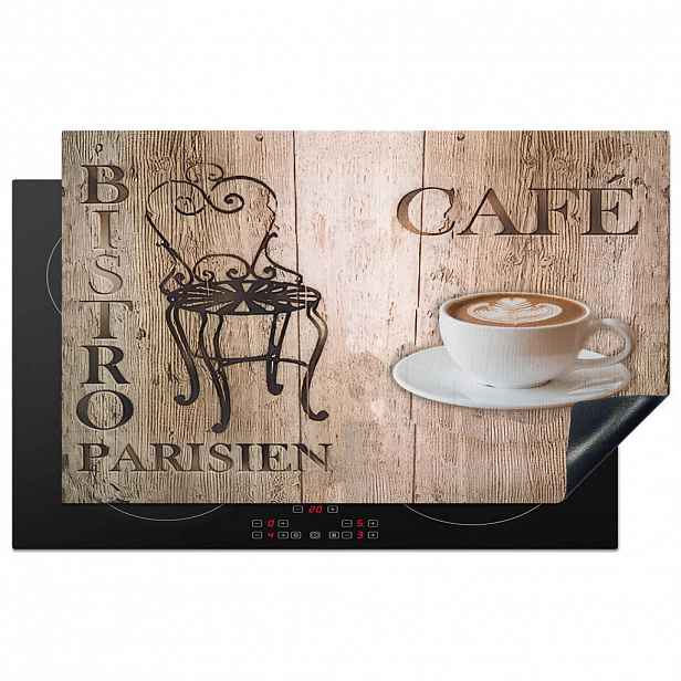 MuchoWow KRYT NA INDUKČNÍ DESKU Bistro Parisien - Kavárna - Káva - Vintage 83x51 cm