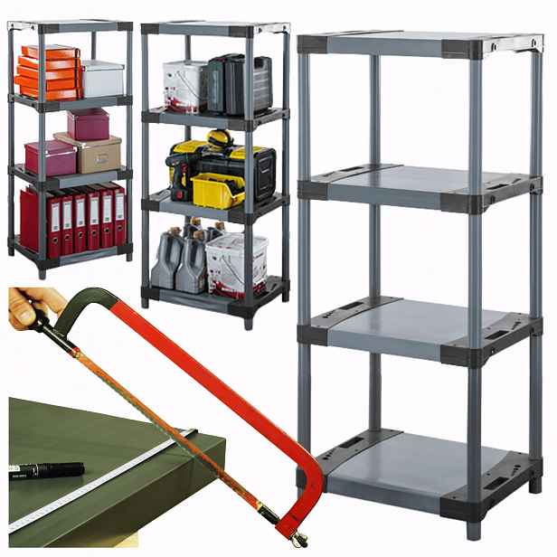 Plastový stojan na garážový regál z plastu 138x90x46 cm 97%RECYKLING Eco