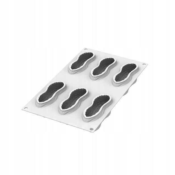 Silikonová forma arašídy 107 x 43 mm .100 ml x 6 hnízd