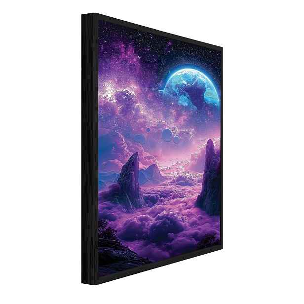 Strukturální Obraz V Černém Rámu Abstrakce Vesmír Obývací Pokoj Ložnice 100x70