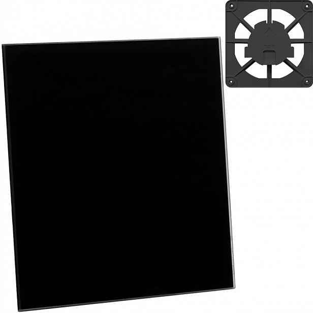 Ventilační Mřížka Grafit 15x15 Skleněný Panel Černý Lesk Dekorativní