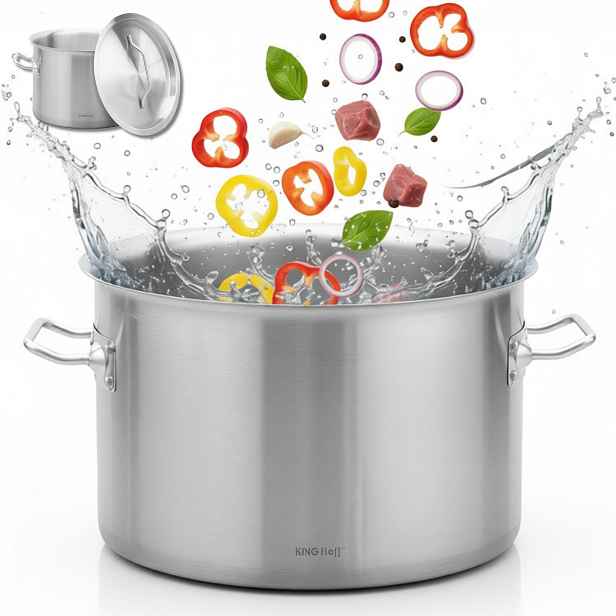 Hrnec s Poklicí 30x20cm Gastronomický 14 Lit Ocel Indukce Plyn KINGHoff