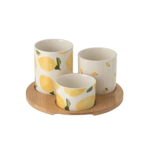 Malá sada na předkrmy s motivem citrónů Casa Limone - Ø 8*9 cm J-Line by Jolipa