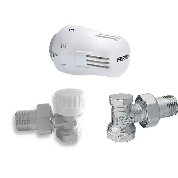 Novaservis Sada na radiatory s termostatem rohová 1/2" (ZTM2)