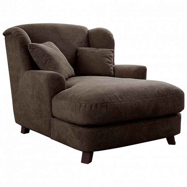 Sit & More XXL KŘESLO, textil, kompozitní dřevo, tmavě hnědá