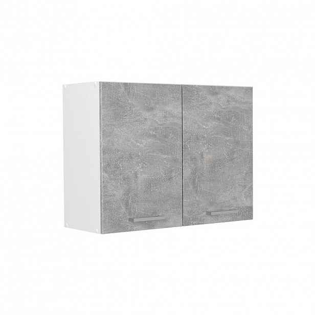 Vicco SKLENĚNÁ KUCHYŇSKÁ SKŘÍŇKA R-Line, Beton/Bílá, 80 cm