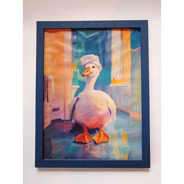 Rámeček borovicový modrý 61x91,5 na fotografii klasický Dřevo boho