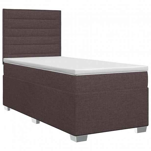 vidaXL Postel boxspring s matrací Tmavě hnědá 90 x 190 cm Textil