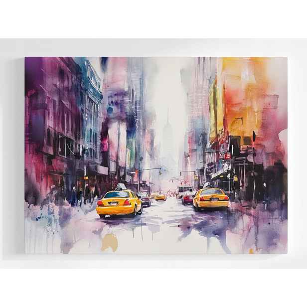 Obraz Na Plátně Canvas Město New York Ulice Auta Žluté Taxi 80x60