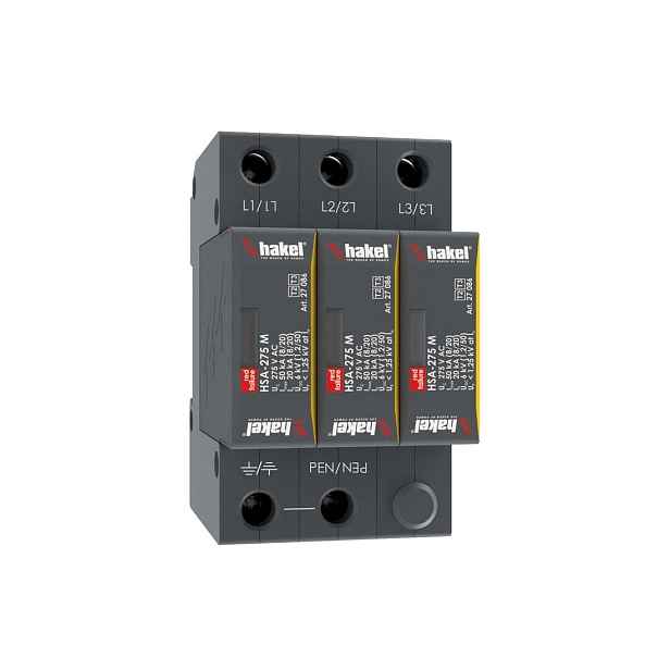 Svodič přepětí T2+T3 Hakel HSA-275/3+0 M