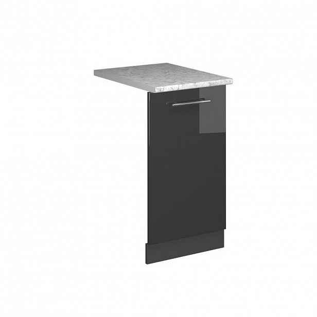 Vicco ČELNÍ PANEL MYČKY Fame-Line Antracitový vysoký lesk 45 cm s pracovní deskou