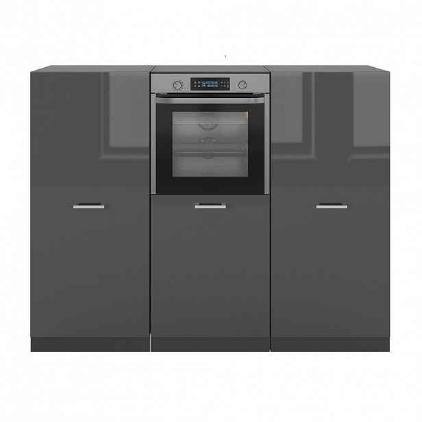 Vicco KUCHYŇSKÝ BLOK R-Line Antracit vysoký lesk/antracit 180 cm bez pracovní desky