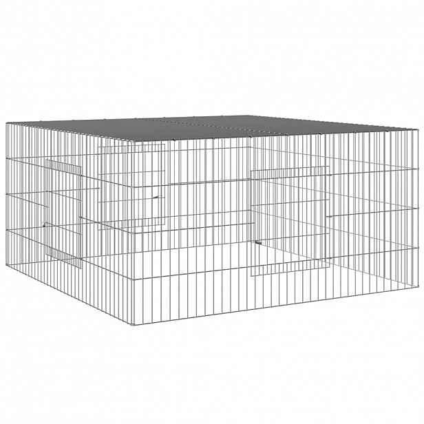 vidaXL Klec pro králíka 110 x 110 x 55 cm pozinkované železo