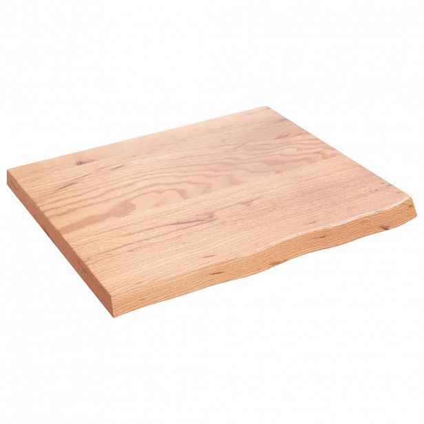 vidaXL Stolní deska světle hnědá 60x50x(2-4)cm ošetřený masivní dub