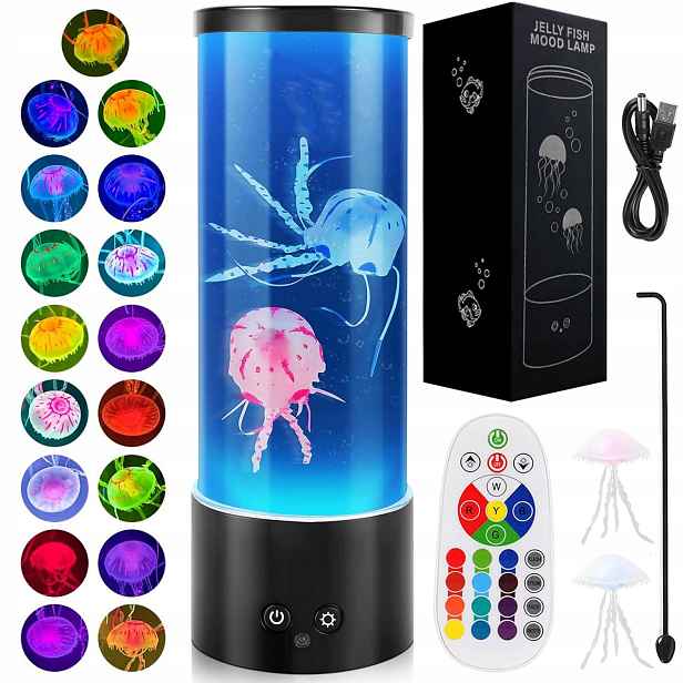 Lávová Lampa, Medúzová Lampa, Noční Lampa Led Rgb Do Akvária Pro Děti Usb