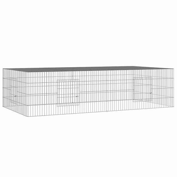 vidaXL 2dílná klec pro králíka 220 x 110 x 55 cm pozinkované železo