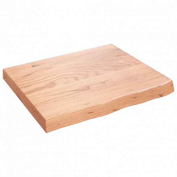 vidaXL Stolní deska světle hnědá 60x50x(2-6)cm ošetřený masivní dub