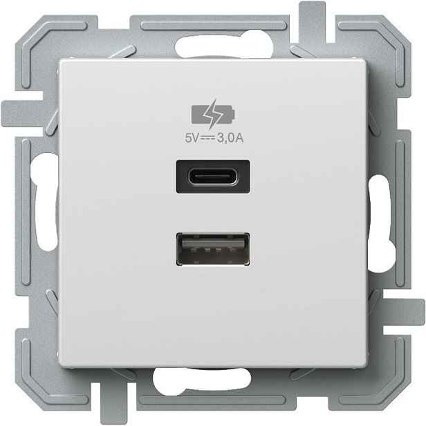 Zásuvka nabíjecí USB TEM Logiq bílá