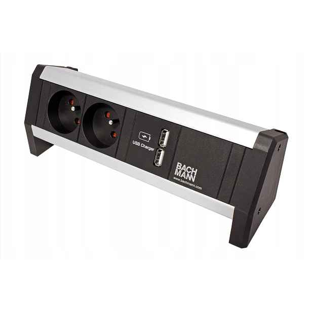 Bachmann Systém Desk 1, 2x zásuvka Cz, zdroj 15W (2x Usb A) (902.068)