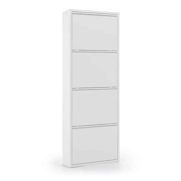 Bílý kovový výklopný botník 50x136x15 cm Ode – Kave Home