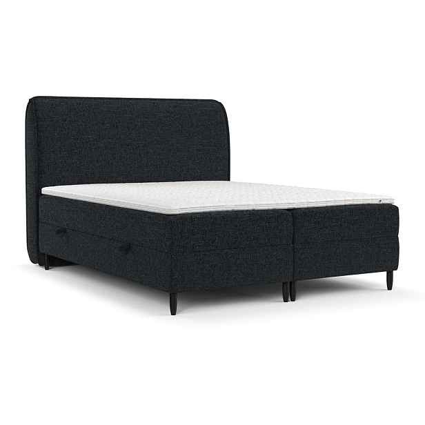 Černá boxspring postel s úložným prostorem 140x200 cm Melba – Maison de Rêve