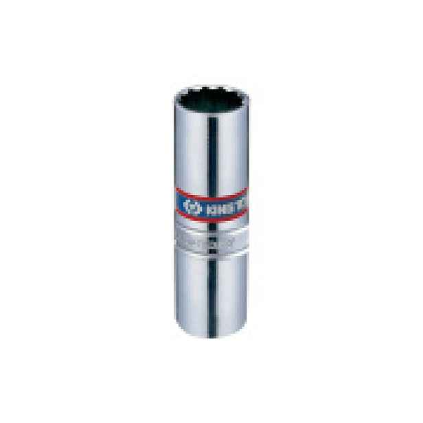 Hlavice nástrčná s gumovou objímkou na zapalovací svíčky King Tony 3/8 CrV 12 hran, 14mm 36D014