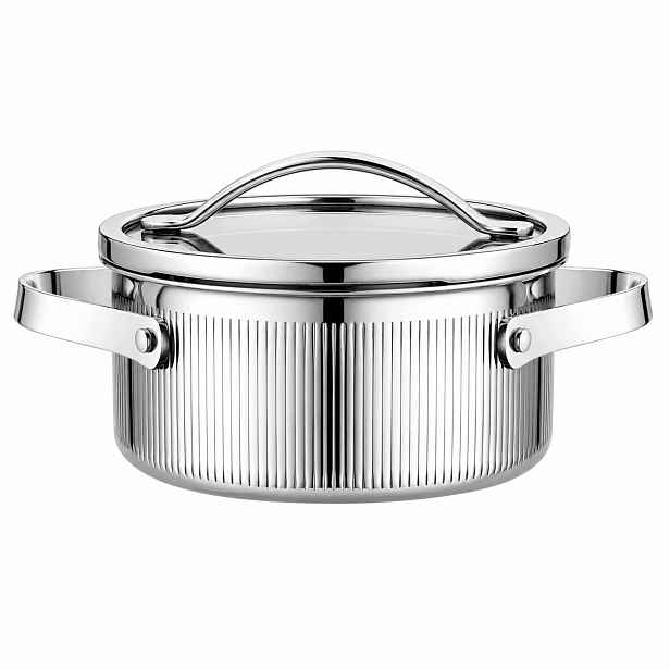 Hrnec Vcasa Velora 16 cm Ocel 304 Tri-ply Indukční víko Odcezení 1,5 L