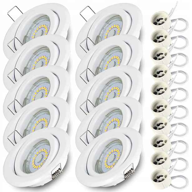 Kulaté Stropní Svítidlo Halogenové svítidlo Bílé Led žárovka GU10 5W Teplá Premium