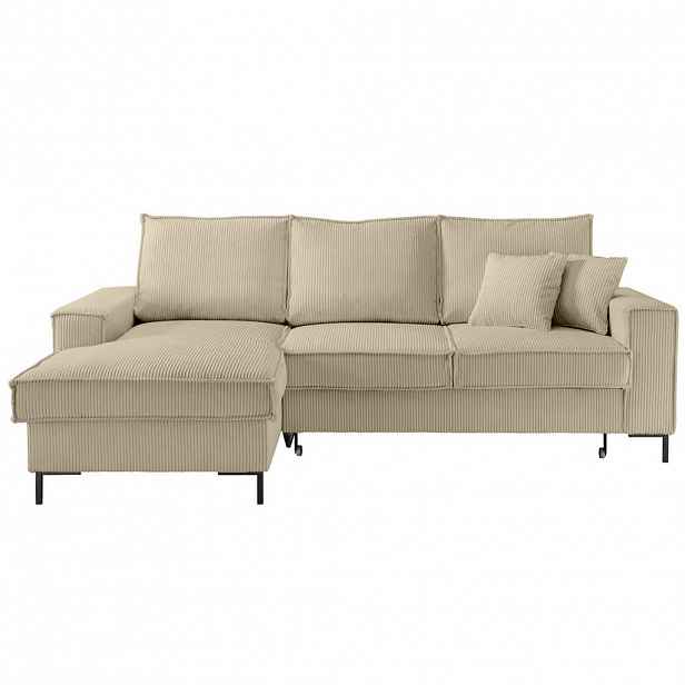 luma-home ROHOVÁ POHOVKA s funkcí rozkládání, úložným prostorem, levostrannou récamiérou, 240 × 150 × 92 cm (Š×H×V), kord béžovo-šedý / 17223
