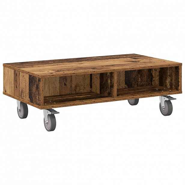 vidaXL Stolek s koly Staré dřevo 90 x 50 x 30 cm Kompozitní dřevo
