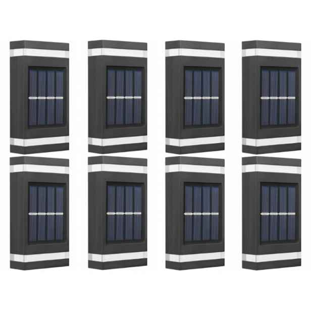 8 x Solární Led nástěnné svítidlo Solární zahradní lampa se senzorem soumraku
