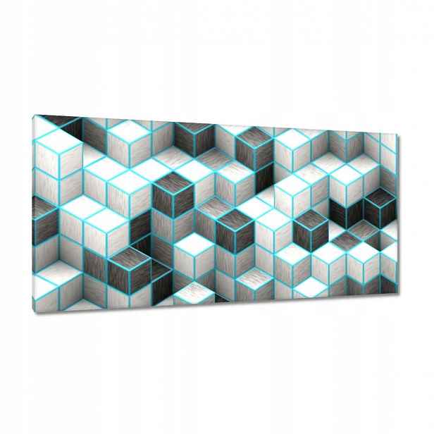 Obrazy 115x55 Krychle s tyrkysem