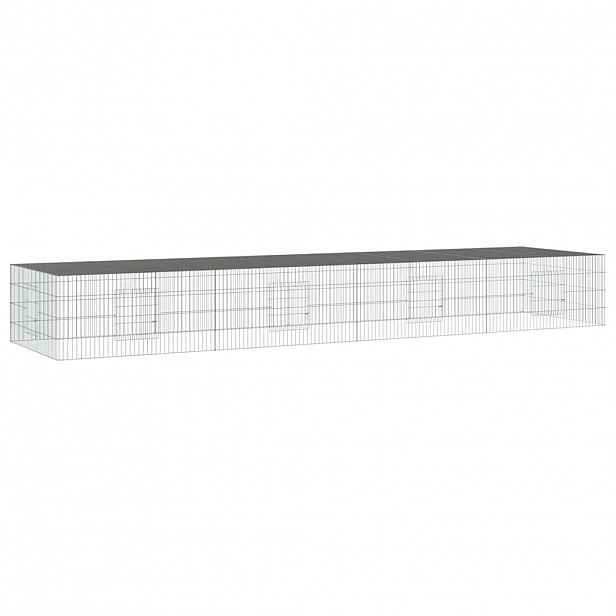 vidaXL 4dílná klec pro králíka 433 x 109 x 54 cm pozinkované železo
