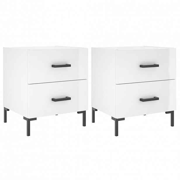 vidaXL Noční stolky 2 ks lesklé bílé 40x35x47,5 cm kompozitní dřevo