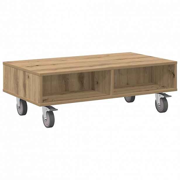 vidaXL Stolek s koly Artisanový dub 90 x 50 x 30 cm Kompozitní dřevo