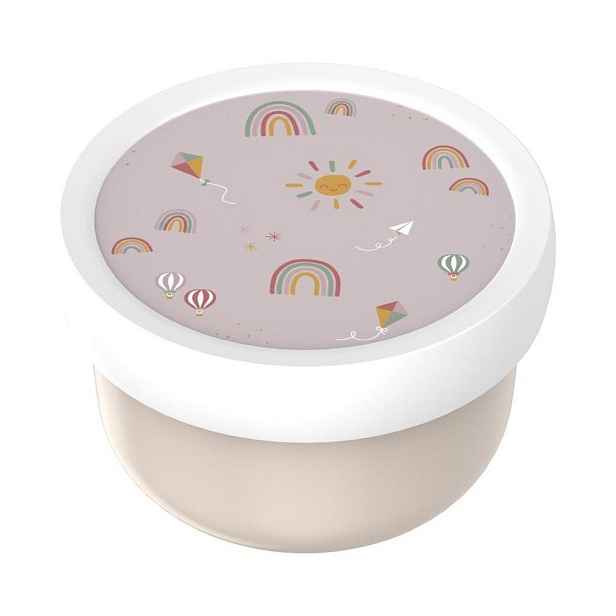 Béžový plastový dětský svačinový box Sunshine & Rainbow – Mepal