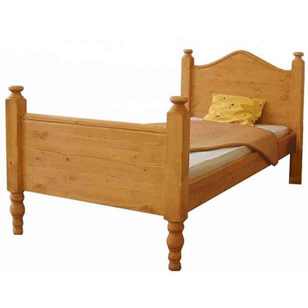 Dřevěná postel Rustical jednolůžková 3112 BÍLÁ, 00603