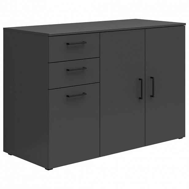 Carryhome KOMODA, barvy grafitu, 120/83/52 cm
