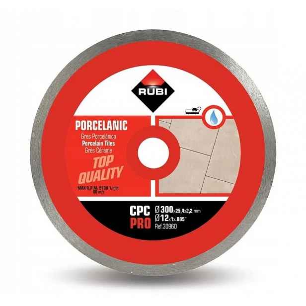 Diamantový Kotouč Na Porcelánový Gres, Kontinuální Okraj 300 MM Cpc 30960 Rubi