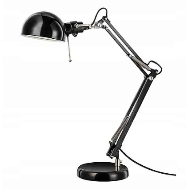 Ikea Forsa Stolní lampa, lampička Černá, nastavitelná, pro čtení